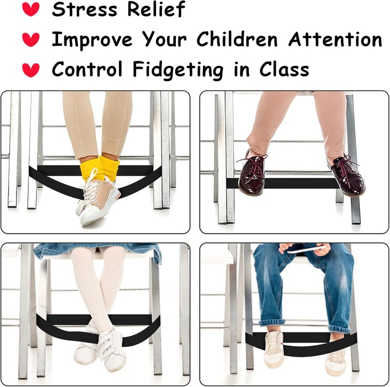 rookea 6 Pack Chair Bands for Kids With Fidgety Feet - Sensory Room Must Haves for ADHD and Autism - Classroom and Home Chairs Fidget Tools - Image 4